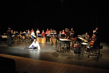 Projet pédagogique réunissant sur scène, à Sémaphore, les élèves des classes de percussions de Cébazat et du conservatoire de Clermont-Ferrand pour un conte musical nommé La Forêt - JPEG - 47.9 ko